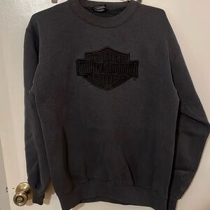 Vintage Harley Davidson motors embroidered pullover sweater